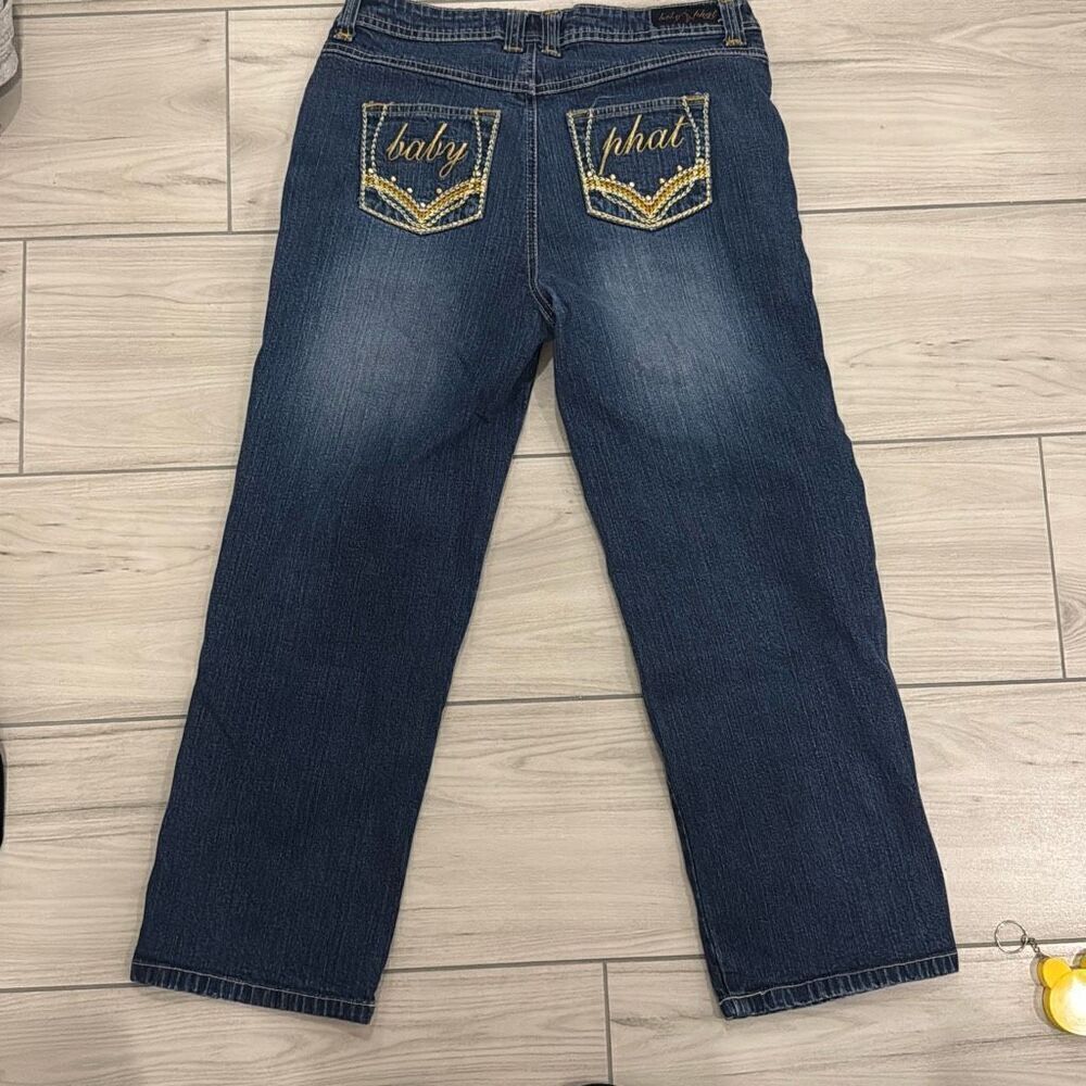 Baby phat jeans size 16 bedazzled butt design